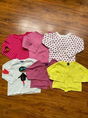 GAP Toddler 6 Piece Multicolor Thermal + Cardigan + Sweater Size 3T Girlhoodcore